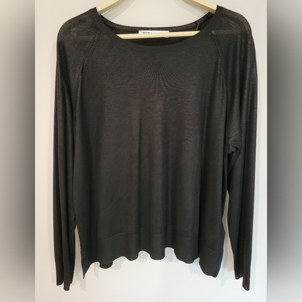 Zara Black Crew Neck Sweater Minimalist Design